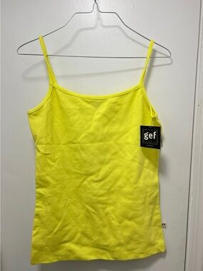 *GEF Women's Yellow Spaghetti Strap Tank Top